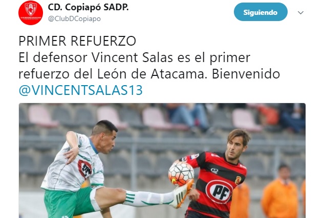 VINCENT SALAS LLEGA A COPIAPÓ