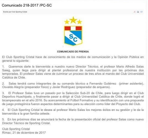 SPORTING CRISTAL