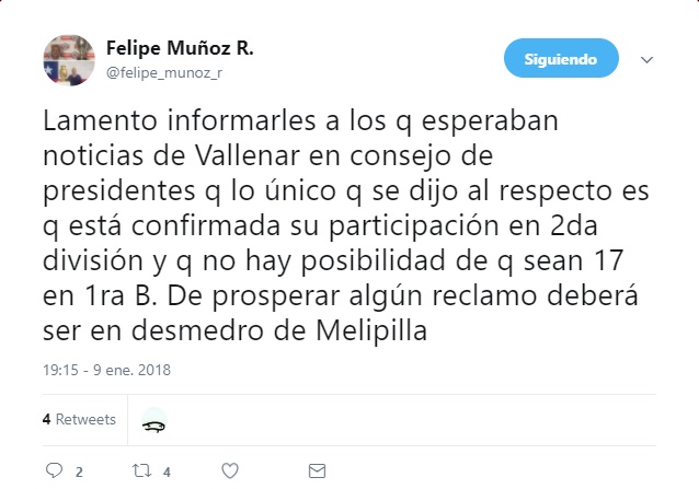 MUÑOZ POR SITUACIÓN DE VALLENAR