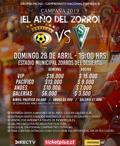 ENTRADAS PARTIDO CON WANDERERS