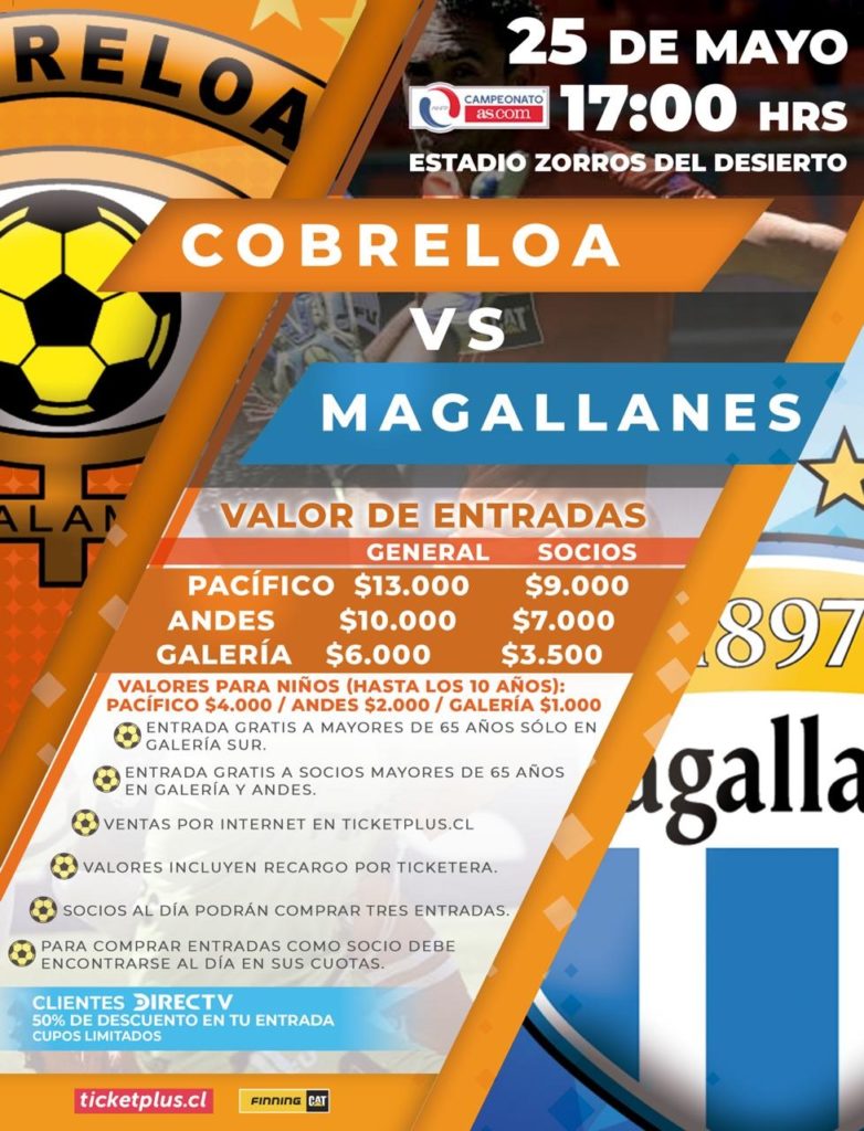 ENTRADAS PARTIDO CON MAGALLANES