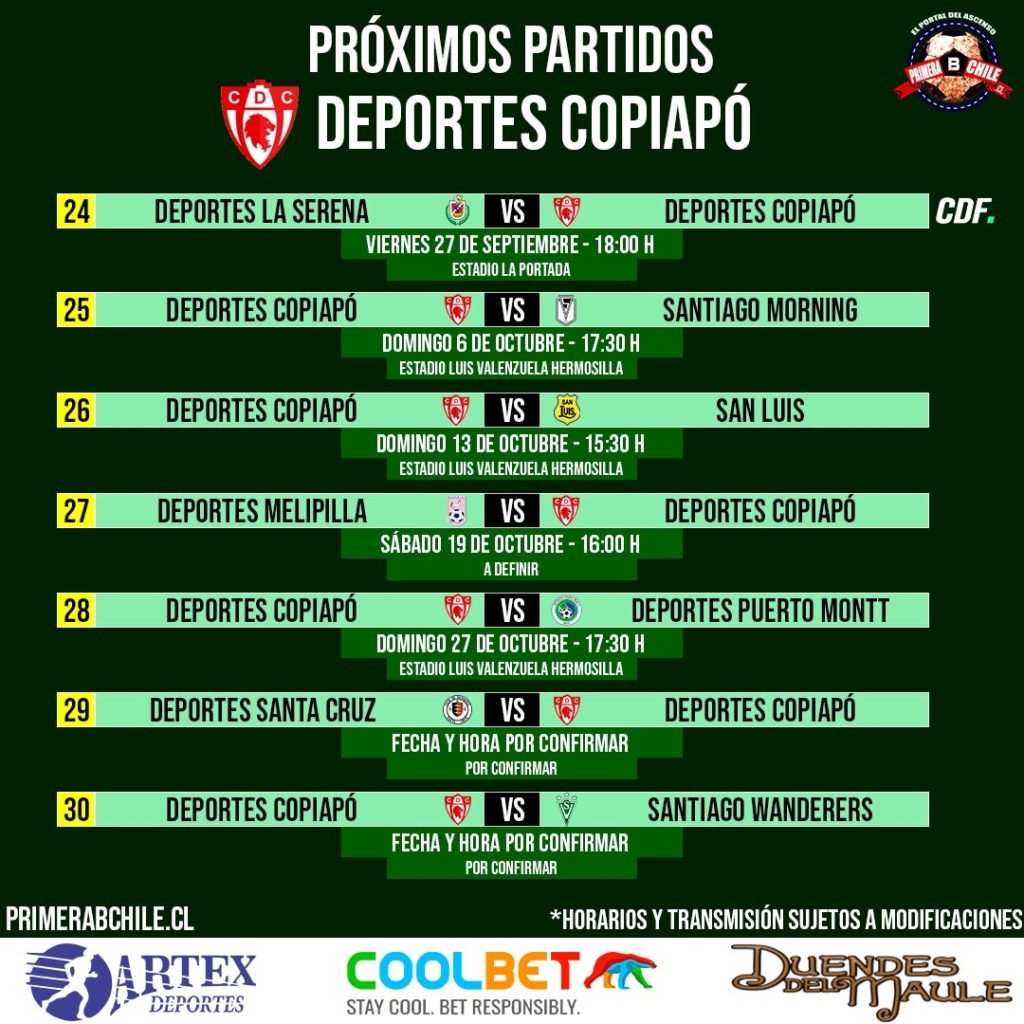 FIXTURE DEPORTES COPIAPÓ