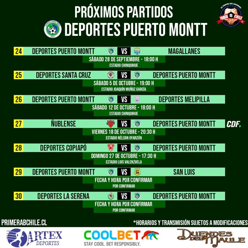 FIXTURE DEPORTES PUERTO MONTT