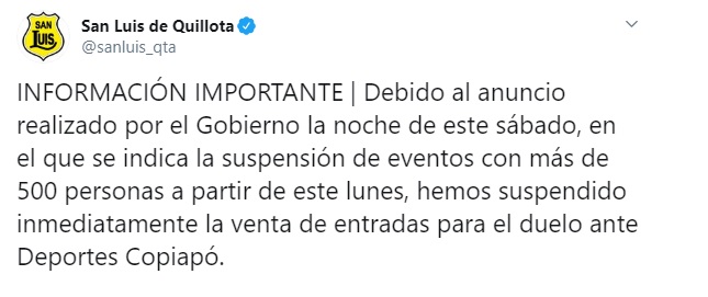 SAN LUIS SUSPENDE VENTA DE ENTRADAS