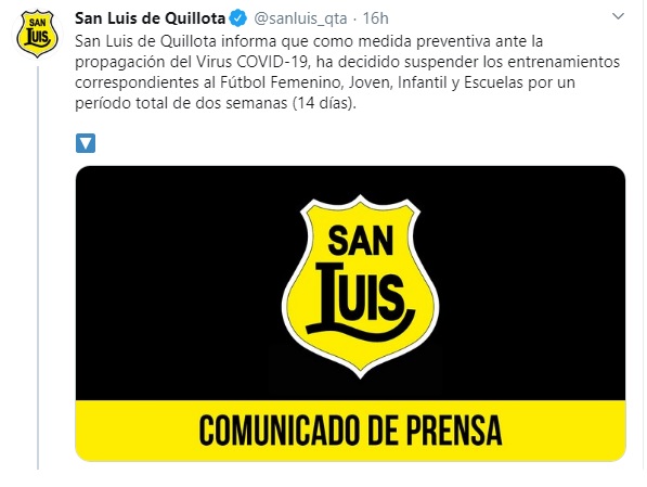 SUSPENSIÓN ACTIVIDADES FÚTBOL JOVEN