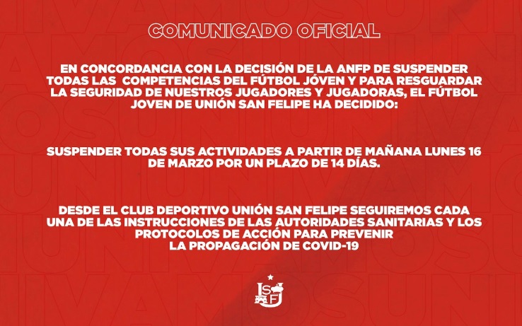 SUSPENSIÓN FÚTBOL JOVEN