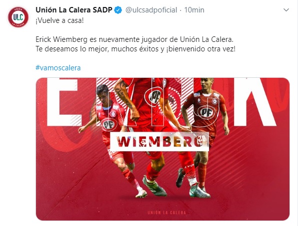 ERICK WIEMBERG REGRESA A LA CALERA