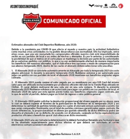 COMPENSACIÓN ABONOS ÑUBLENSE