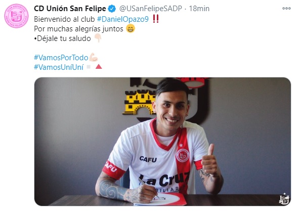 DANIEL OPAZO LLEGA A UNIÓN SAN FELIPE