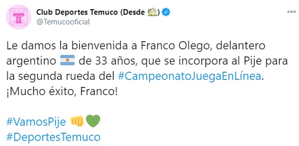 FRANCO OLEGO A DEPORTES TEMUCO