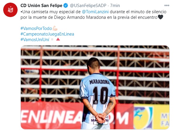 HOMENAJE DE LANZINI A MARADONA