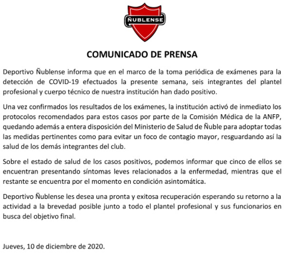 SEIS CASOS DE COVID EN ÑUBLENSE