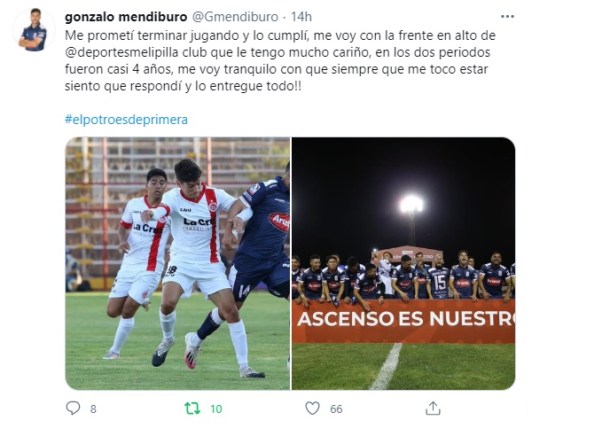 GONZALO MENDIBURO SE DESPIDE DE DEPORTES MELIPILLA