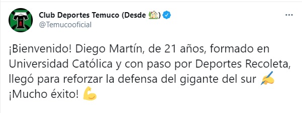 DIEGO MARTÍN A DEPORTES TEMUCO