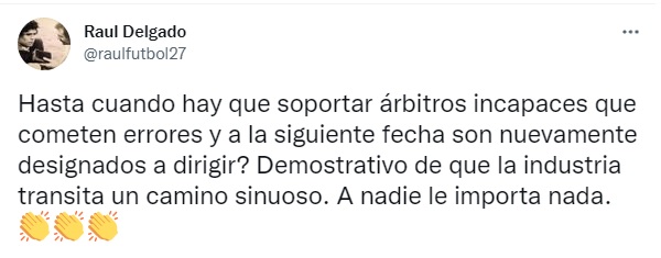 2. DELGADO CUESTIONA A LOS ARBITRAJES