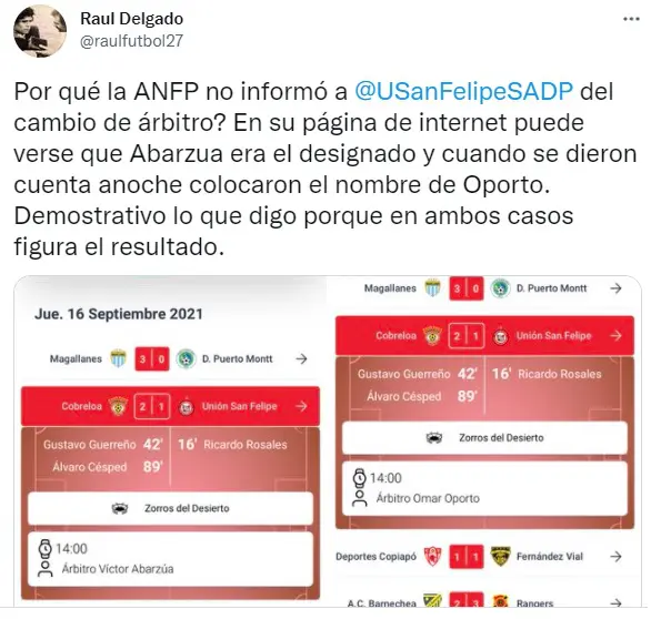 6. DELGADO CAMBIO DE ÁRBITRO