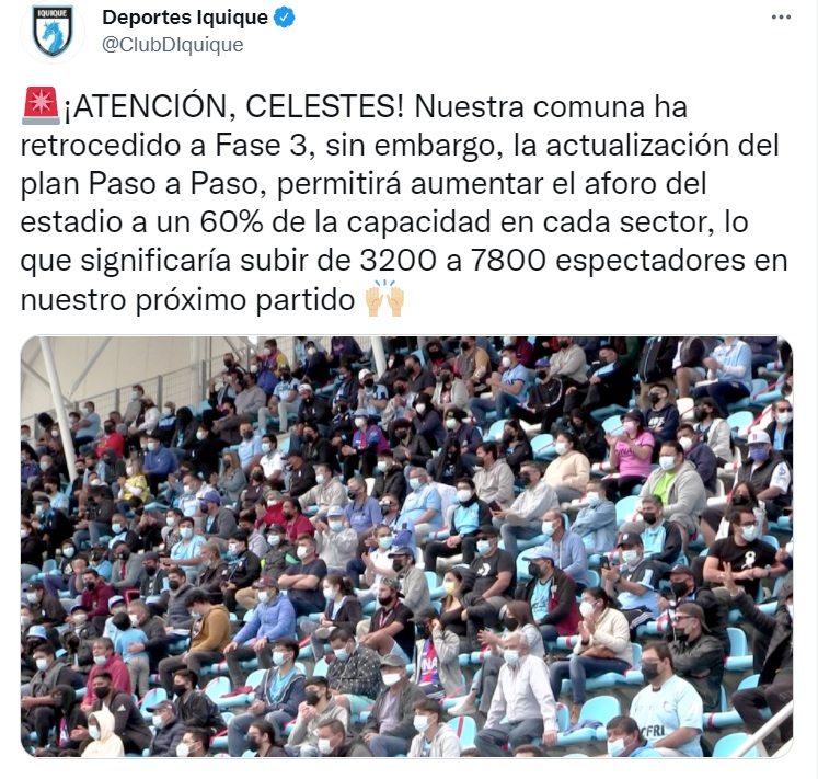AUMENTO AFORO A 7.800 ESPECTADORES
