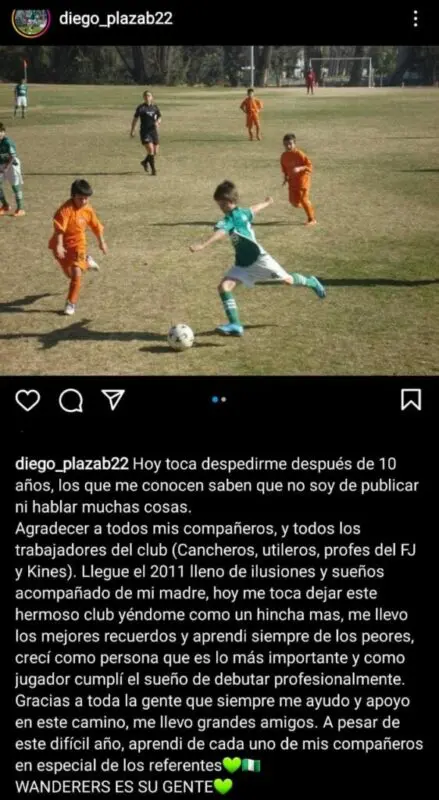 Diego Plaza se despide de Wanderers