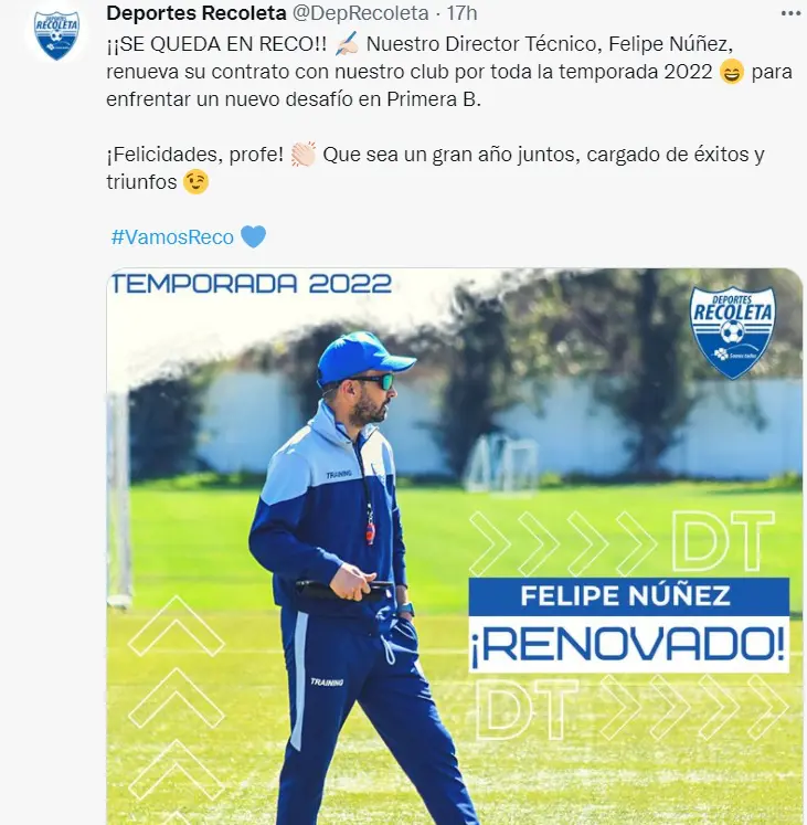 NICOLÁS NÚÑEZ SIGUE EN RECOLETA