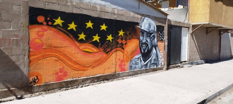 El mural de Nicolás Maturana en las calles de Calama, gran ambiente el de Cobreloa. 1B 2022 septiembre