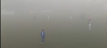 Sin vision niebla pesada en el AC Barnechea vs Deportes Melipilla. 1B 2022 24 de septiembre.