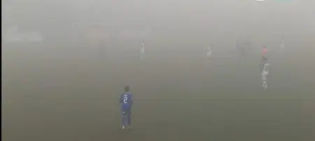 Sin vision niebla pesada en el AC Barnechea vs Deportes Melipilla. 1B 2022 24 de septiembre.