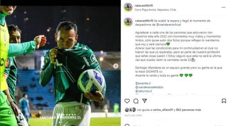 Jefferson Castillo se despidió de Wanderers y su hinchada