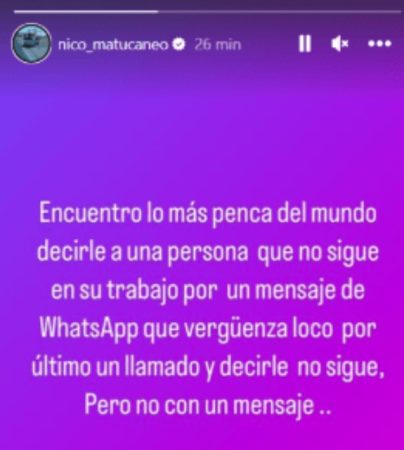 MATURANA POR MENSAJE EN WHATSAPP