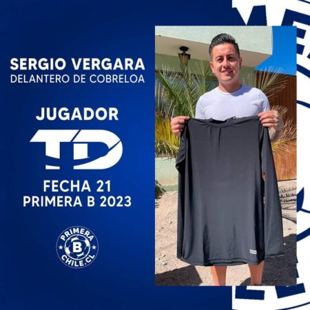 Sergio Vergara, delantero de Cobreloa, jugador TDeportes fecha 21 Primera B 2023. 