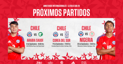 Chile Sub 20 amistosos Corea Nigeria Arabia